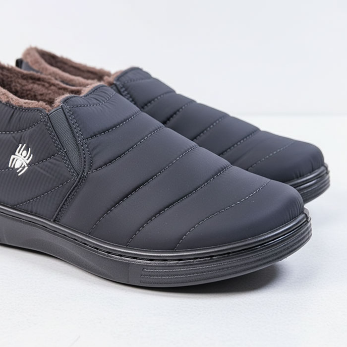 Men's ankle boots, GS, With fur, 40-45, Black/Brown, Synthetic fibers, Shoes, For Men