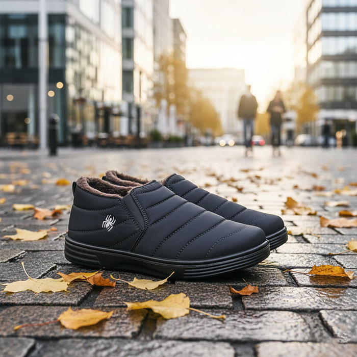 Men's ankle boots, GS, With fur, 40-45, Black/Brown, Synthetic fibers, Shoes, For Men