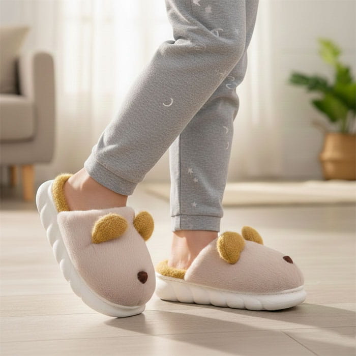 Ciupici de camera copii, GS, 30-35, Diverse Culori, Textil, Talpa Cauciucata, Papuci de casa, Pentru Copii