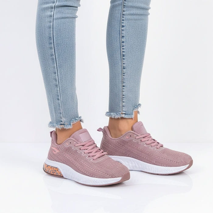 Women's sports shoes, GS, 36-41, Powder pink, Synthetic fibers, Rubber Sole, Sneakers, For Women