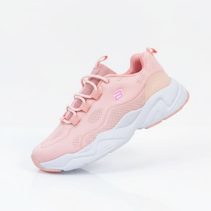 Women's sports shoes, GS, 36-41, White/Pink, Synthetic fibers, Rubber Sole, Sneakers, For Women