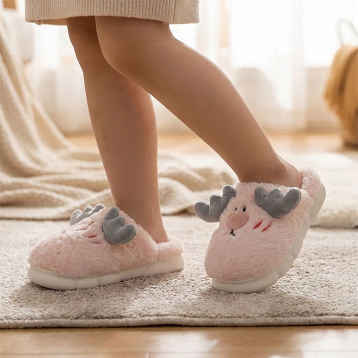 Ciupici de camera copii, GS, 30-35, Diverse Culori, Textil, Talpa Cauciucata, Papuci de casa, Pentru Copii