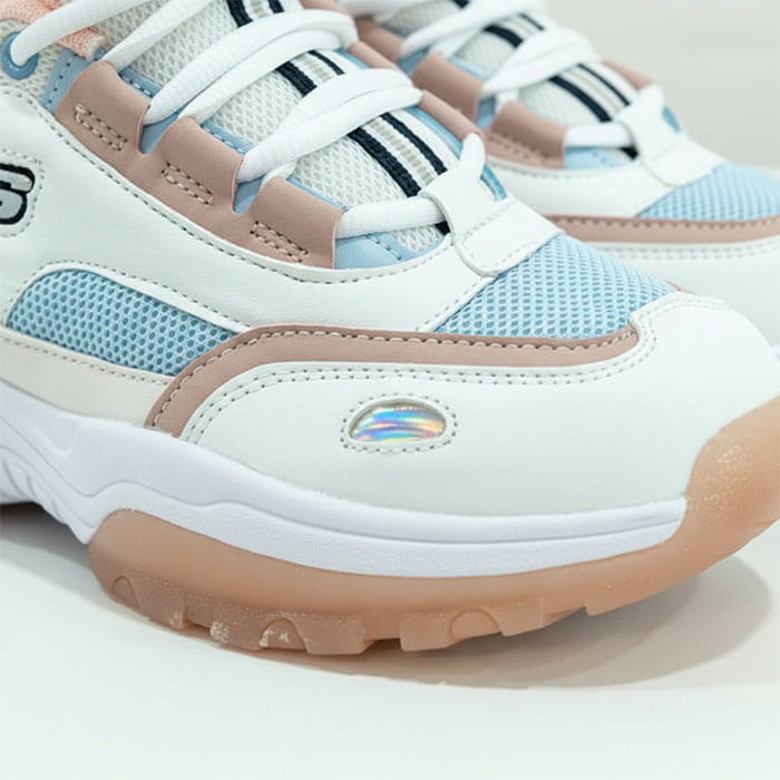 Women's sports shoes, GS, 36-41, White/Blue, Synthetic fibers, Rubber Sole, Sneakers, For Women