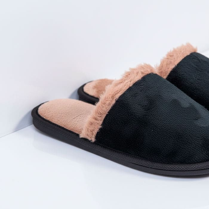 Papuci de camera dame, POLTAN, 37-40, Diverse Culori, Textil/Poliuretan, Talpa PVC, Papuci de casa, Pentru Femei