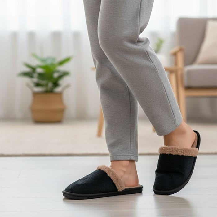 Papuci de camera dame, POLTAN, 37-40, Diverse Culori, Textil/Poliuretan, Talpa PVC, Papuci de casa, Pentru Femei