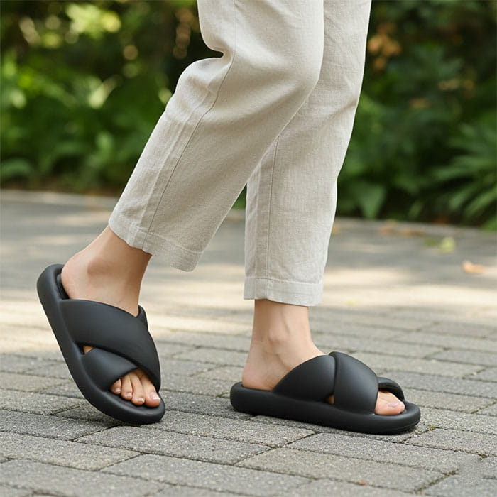 Женские тапочки, SONEX, 36-40, Черный, ЭВА, Подошва ЭВА, Шлепанцы, Для Женщин