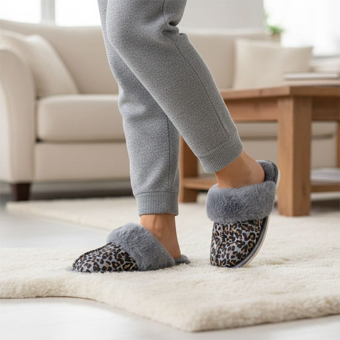 Ladies' room slippers, GS, 36-41, Various Colors, Textile, Rubber Sole, Slippers, For Women