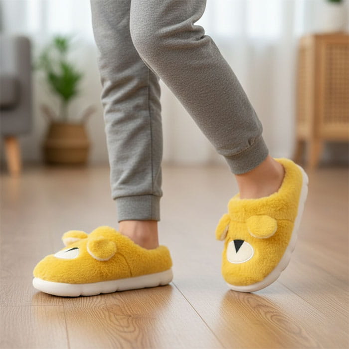 Papuci de camera copii, GS, 30-35, Diverse Culori, Textil, Talpa Cauciucata, Papuci de casa, Pentru Copii