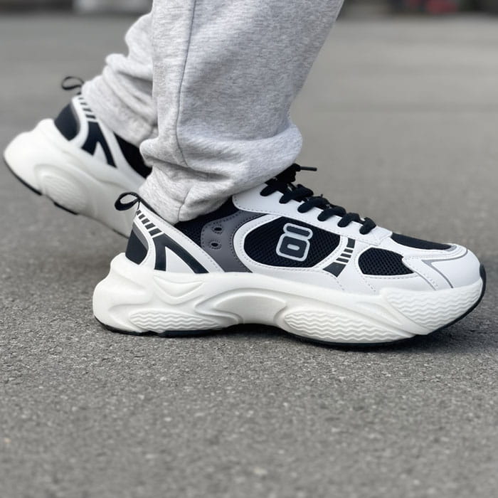 Women's sneakers, RUNNING, 36-41, White/Black, Textile, EVA Sole, Sneakers, For Women