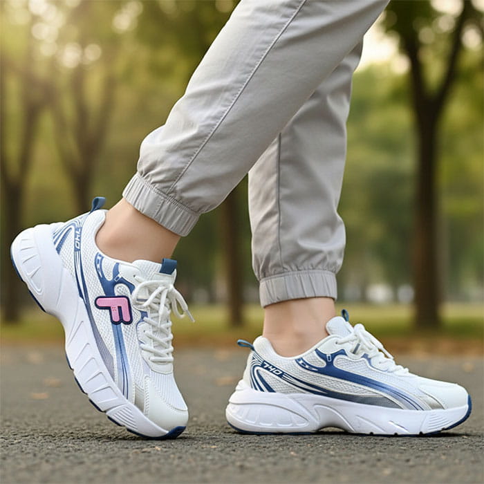 Women's sneakers, RUNNING, 36-41, White/Blue, Textile, EVA Sole, Sneakers, For Women