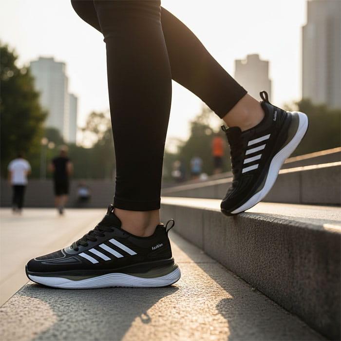 Women's sneakers, RUNNING, 36-41, Black, Textile, EVA Sole, Sneakers, For Women