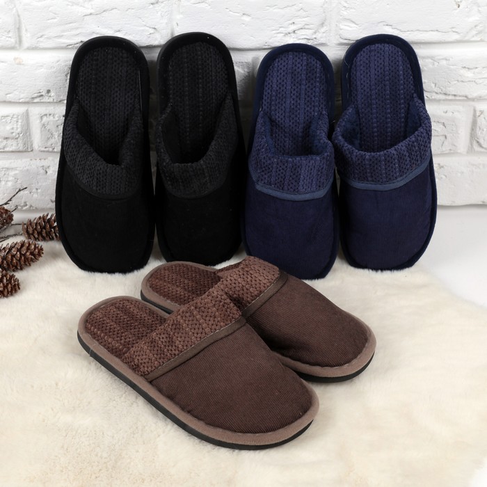 Papuci de camera barbati, GS, 40-45, Diverse Culori, Textil, Talpa Cauciucata, Papuci de casa, Pentru Barbati