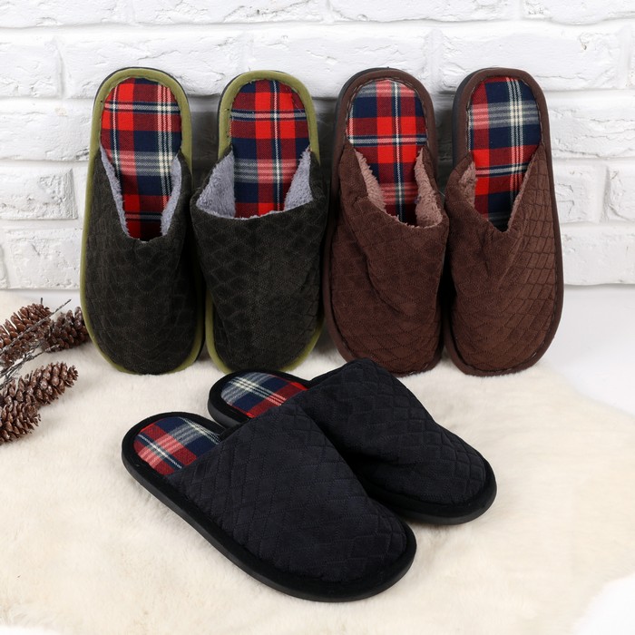 Papuci de camera barbati, GS, 40-45, Diverse Culori, Textil, Talpa Cauciucata, Papuci de casa, Pentru Barbati