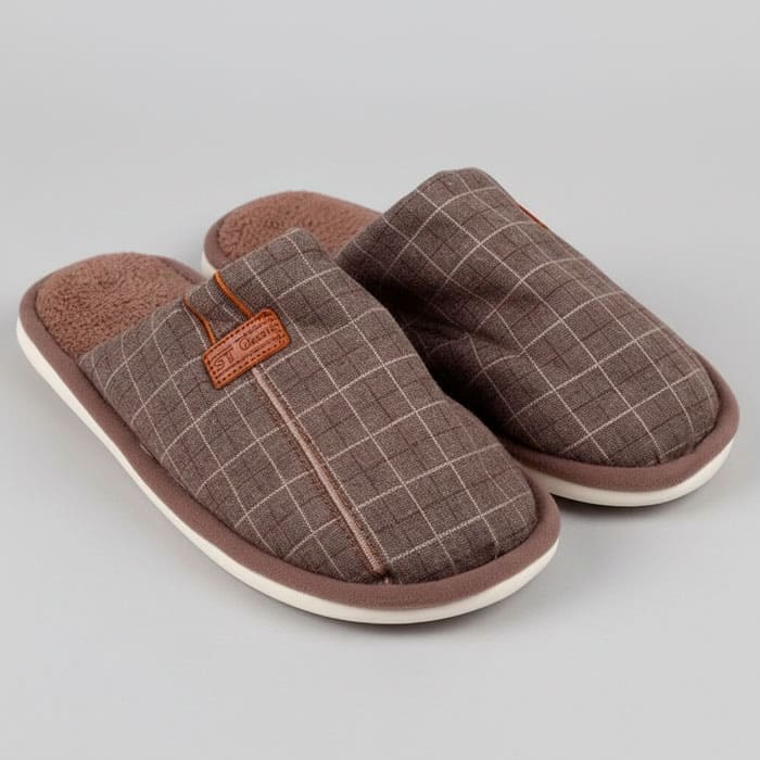 Papuci de camera barbati, GS, 40-45, Diverse Culori, Textil, Talpa Cauciucata, Papuci de casa, Pentru Barbati