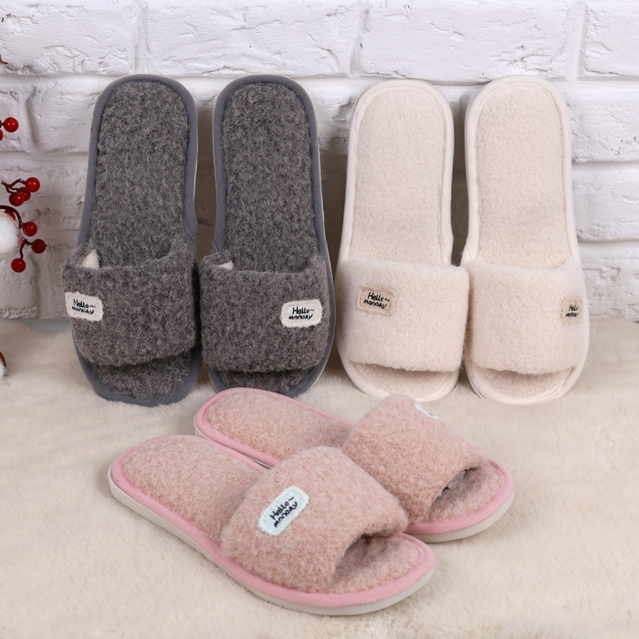 Women's house slippers, GS, 36-41, Various Colors, Textile, Rubber PVC, Slippers, For Women