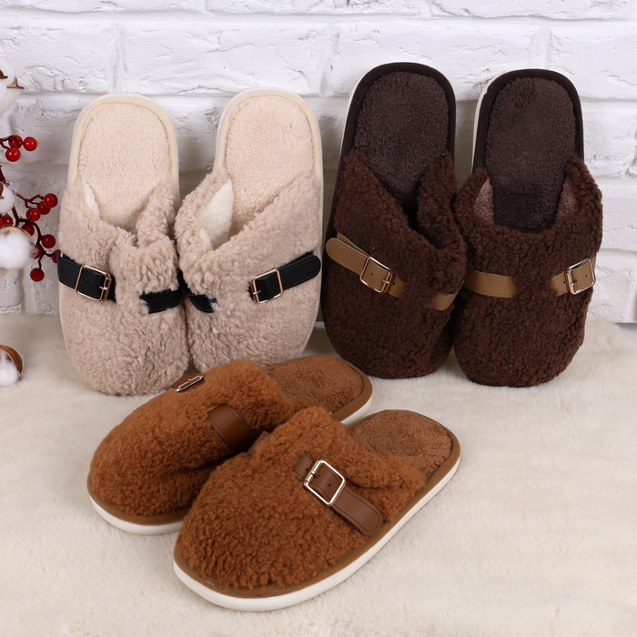 Women's house slippers, GS, 36-41, Various Colors, Textile, Rubber Sole, Slippers, For Women