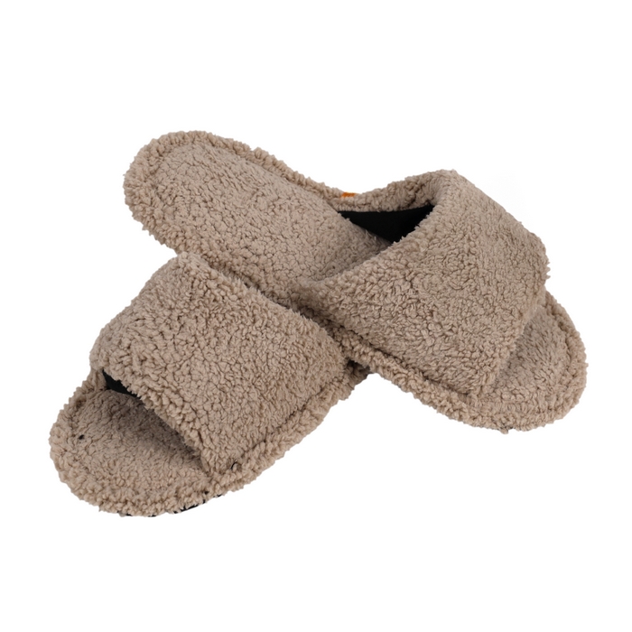 Ciupici de camera dame, PROGRES, 36-41, Bej, Textil, Talpa Cauciucata, Papuci de casa, Pentru Femei