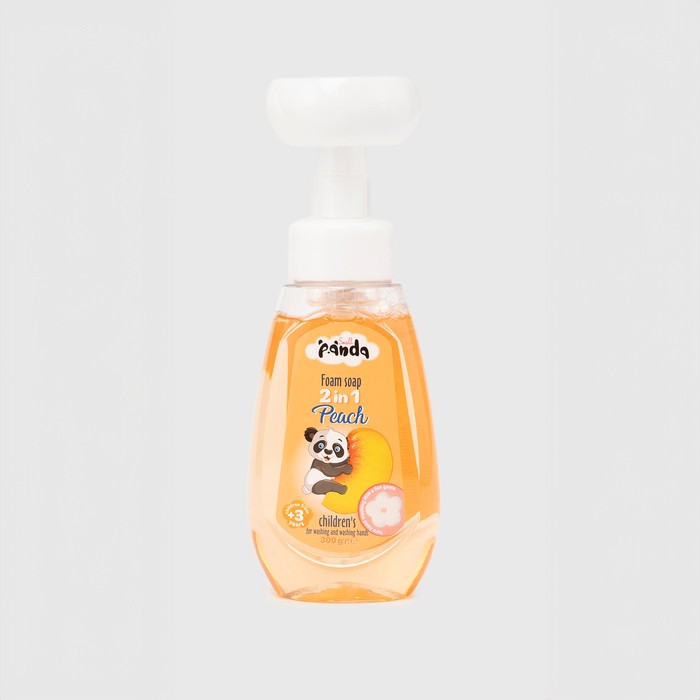Мыло, SMALL PANDA, Пена, 300мл, Для детей, Peach, 2 in 1