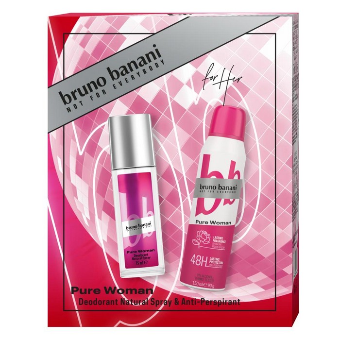Set cadou, BRUNO BANANI, Pentru Femei, 2 piese, Pure Woman, Antiperspirant, Apa De Toaleta
