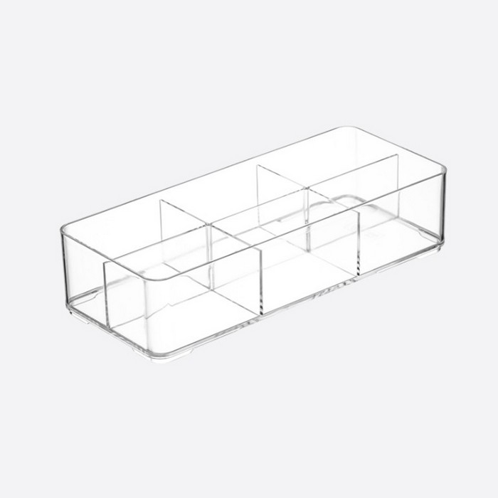 Cosmetics organizer, SOFT CHEF, Plastic, 6 compartiments, Transparent, 29x9x5 cm