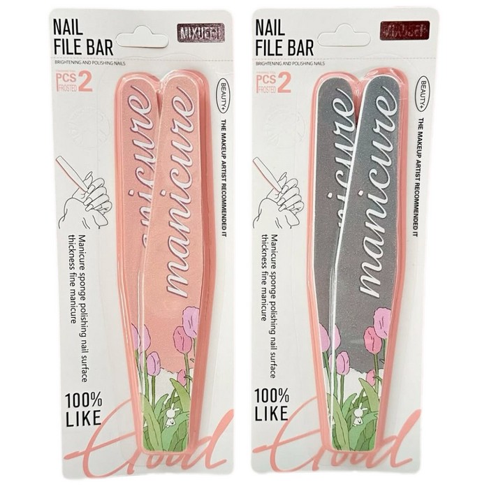 Nail file, MIXUEER, 2 pcs, Various Colors