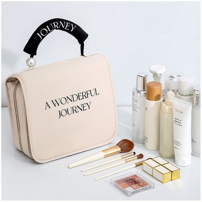 Geanta cosmetica, GS, Textil, 24x9x2 cm, Diverse Culori, Pentru Calatorie