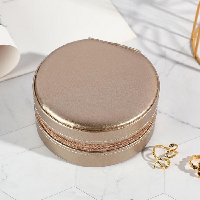 Organizator bijuterii, GS, Eco Piele, 10x10x5cm, Auriu