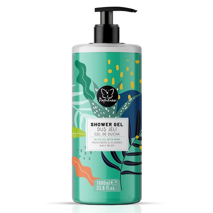 Gel de dus, PAPILION, cu dozator, 1L, Olive