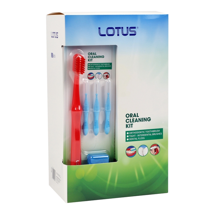 Toothbrush, LOTUS, For brackets, 5 pieces, Dental floss, 3 Interdental brushes