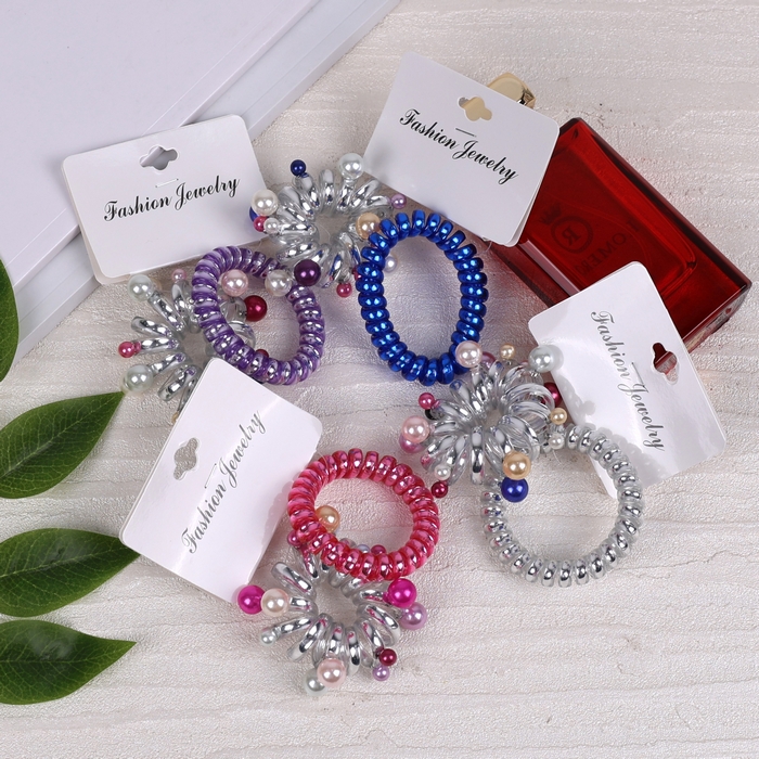 Hair elastic set, GS, 2 pieces, Plastic, Various Colors