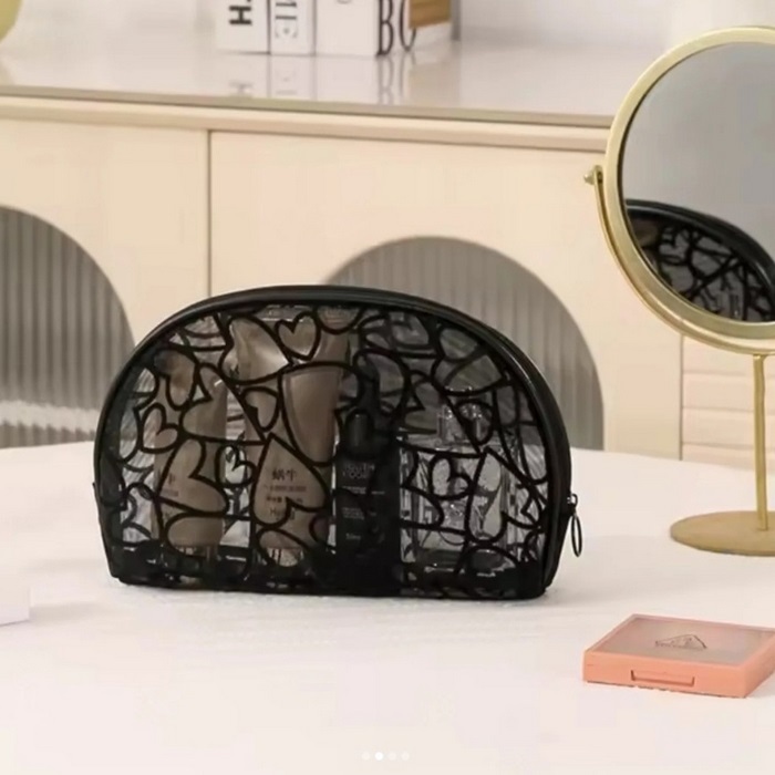 Косметичка, GS, ПВХ, 22x4x15 см, Черный