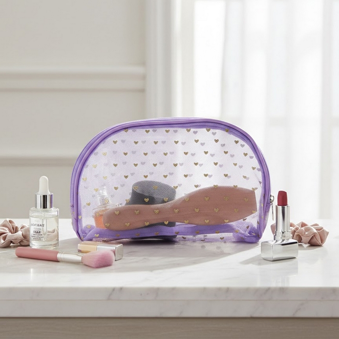 Косметичка, GS, ПВХ, 22x4x15 см, лиловый