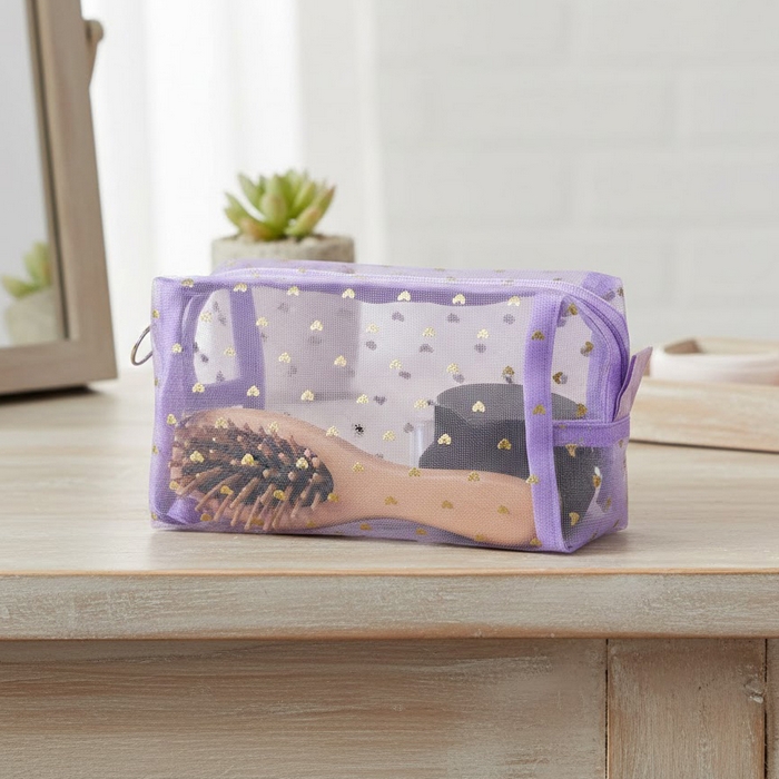 Косметичка, GS, ПВХ, 17.5x9x11см, лиловый