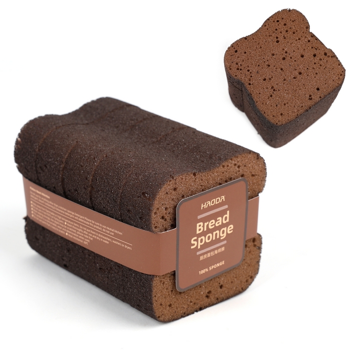 Dish sponge, HAODA, 5 pcs, Polyurethane foam, Brown, 8.5x9x12 cm