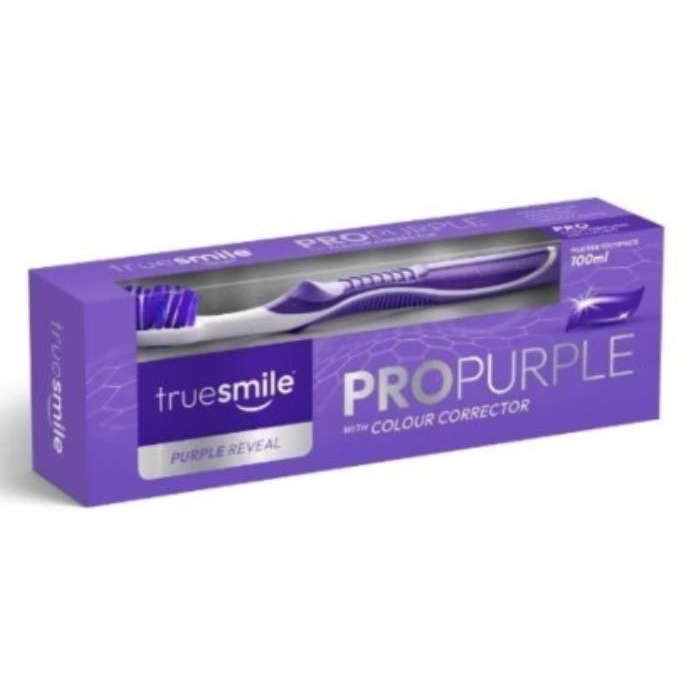Set pasta de dinti cu periuta, TRUE SMILE, 100 ml, ProPurple, Pentru Adulti