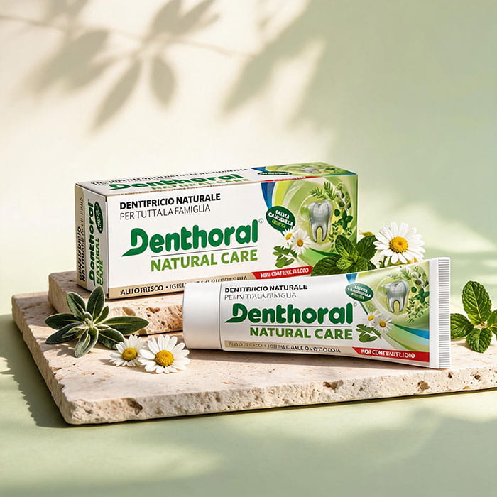 Pasta de dinti, DENTHORAL, 75 ml, Natural, Pentru Adulti, Pasta de dinti