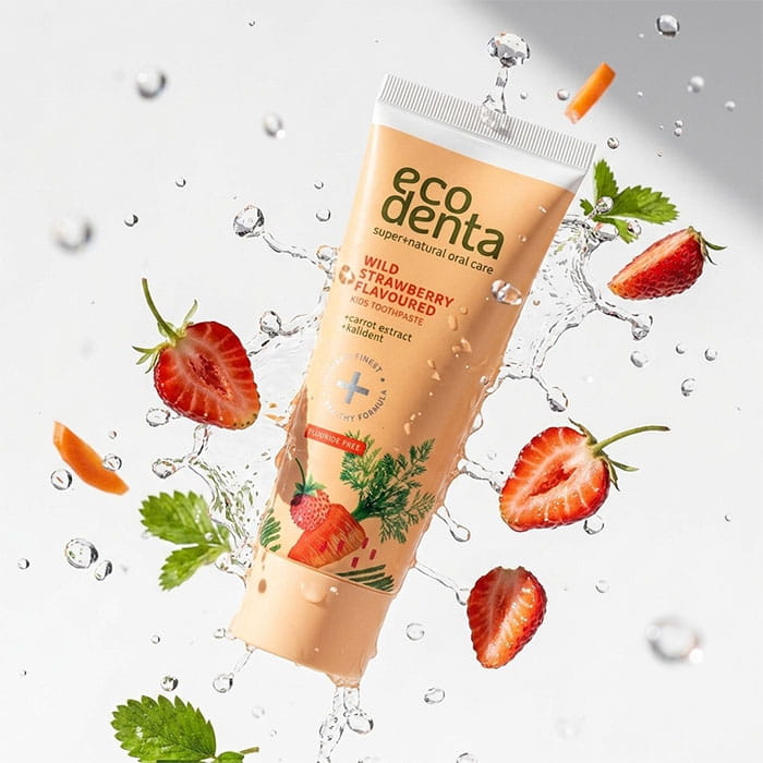 Toothpaste, ECODENTA, 75 ml, For Kids, Strawberry, Toothpaste