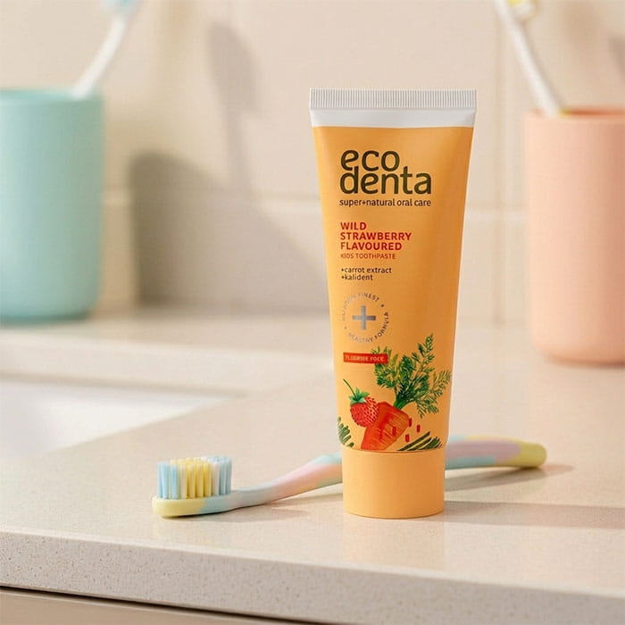 Toothpaste, ECODENTA, 75 ml, For Kids, Strawberry, Toothpaste