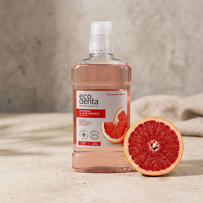 Apa de gura, ECODENTA, 500 ml, Refresh&gum protect, Apa de gura