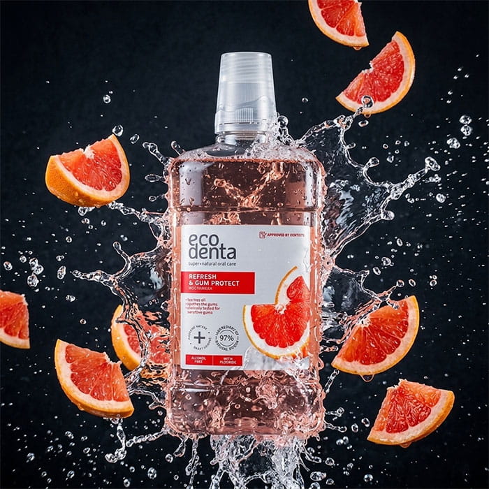 Apa de gura, ECODENTA, 500 ml, Refresh&gum protect, Apa de gura