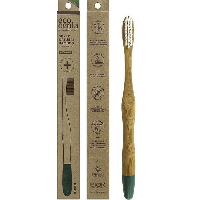Periuta de dinti, ECODENTA, Bamboo, Medium, Pentru Adulti