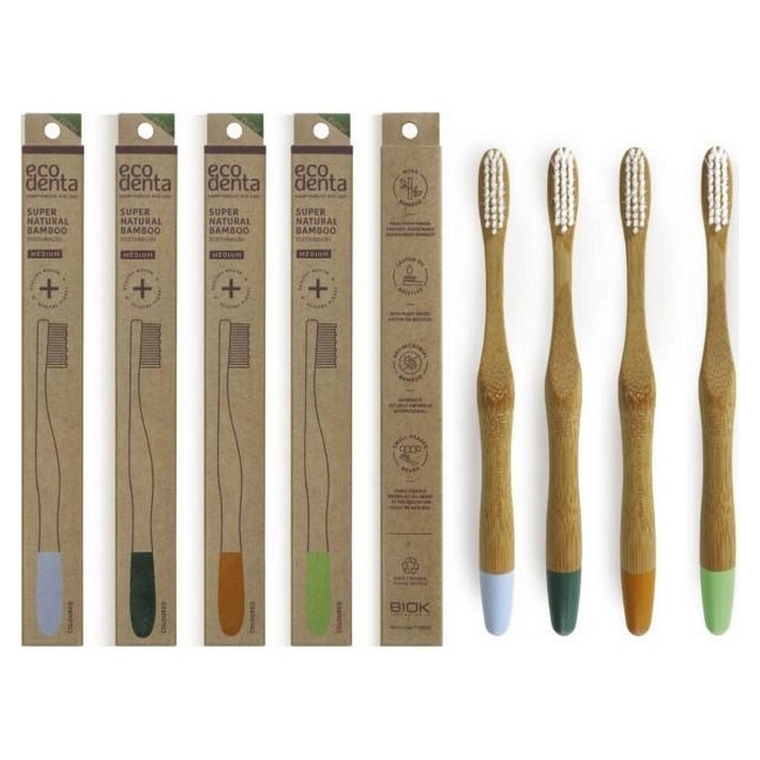 Periuta de dinti, ECODENTA, Bamboo, Medium, Pentru Adulti