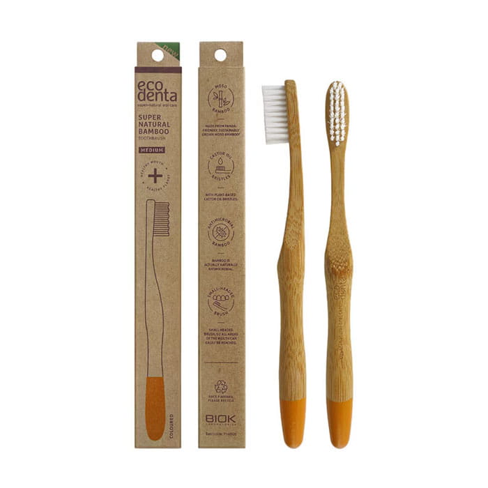Periuta de dinti, ECODENTA, Bamboo, Medium, Pentru Adulti, Periuta de dinti