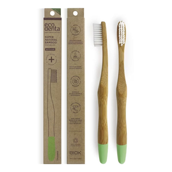 Periuta de dinti, ECODENTA, Bamboo, Medium, Pentru Adulti, Periuta de dinti