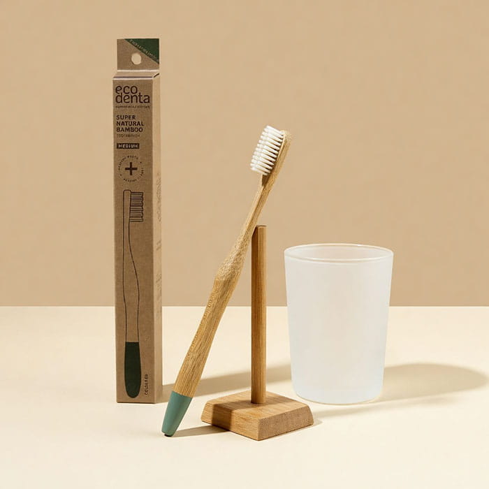 Periuta de dinti, ECODENTA, Bamboo, Medium, Pentru Adulti, Periuta de dinti