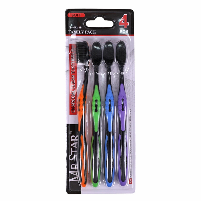 Set periute de dinti, Mr.STAR, Pentru Adulti, 4 piese, Diverse Culori, Set periute de dinti