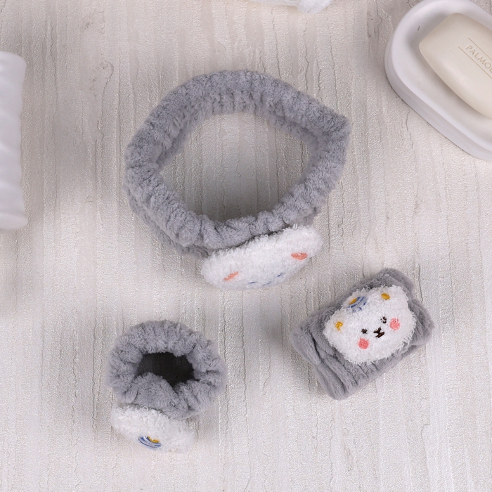 Set bentita cosmetica, GS, Microfibra, 3 piese, + 2 buc pentru maini, Diverse Culori