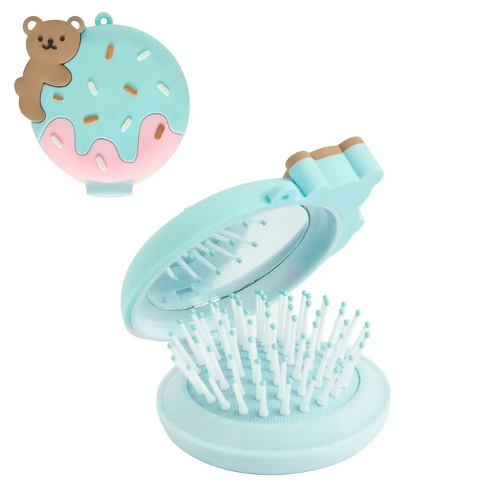 Mirror, GS, Mini, Plastic, With brush, Round, Various Colors