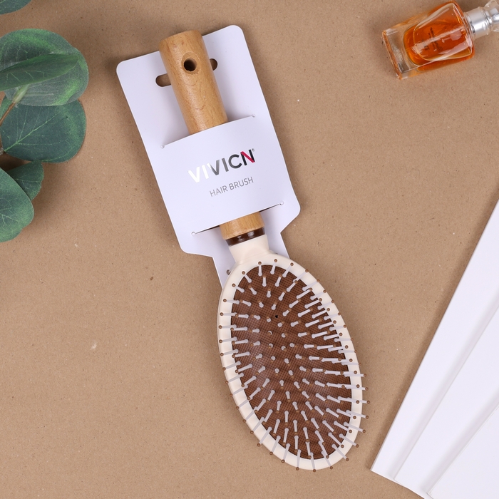 Hairbrush, VIVICN, Wood/Plastic, Beige, for arrangement