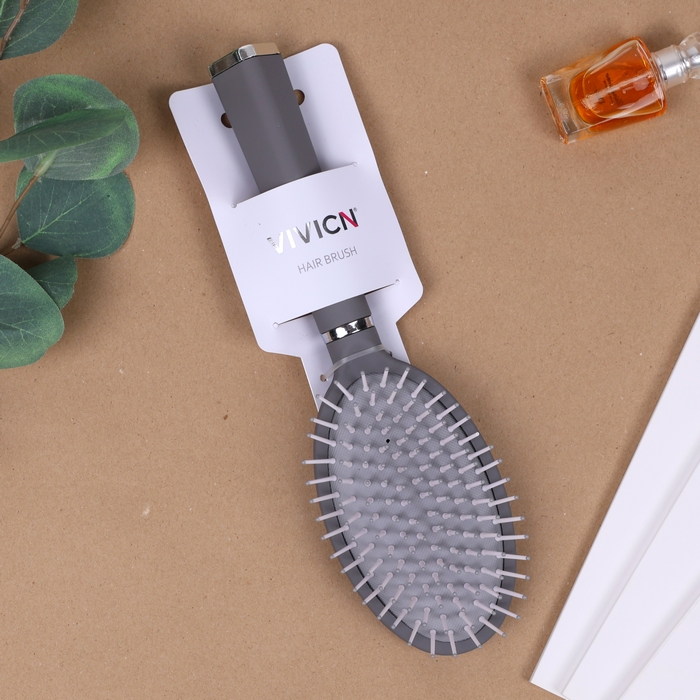 Hairbrush, VIVICN, Wood/Plastic, Gray, for arrangement